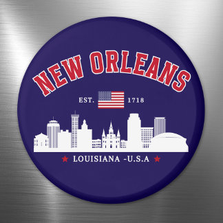 New Orleans Travel Skyline Fridge Magnet