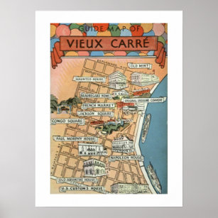 New Orleans Vintage 18x24 Map Poster