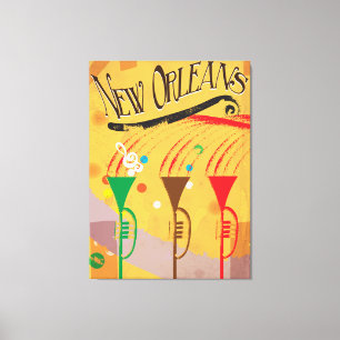New Orleans Vintage Travel poster Canvas Print