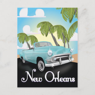 New Orleans vintage travel poster. Postcard