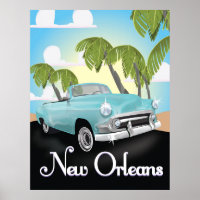 New Orleans vintage travel poster. Poster