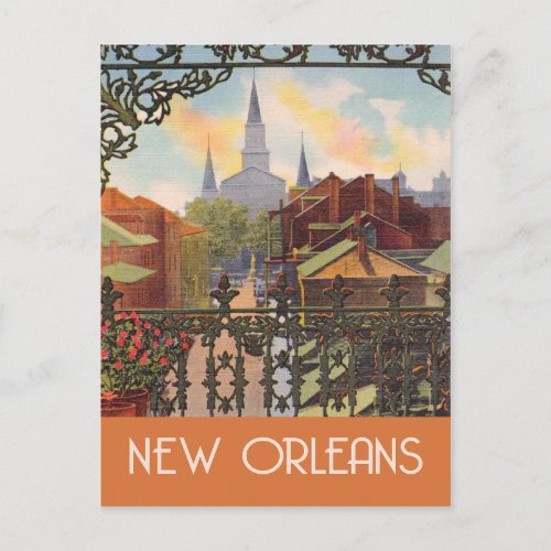 New Orleans vintage travel style Postcard