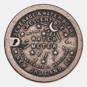 New Orleans Water Meter Cover Classic Round Sticker