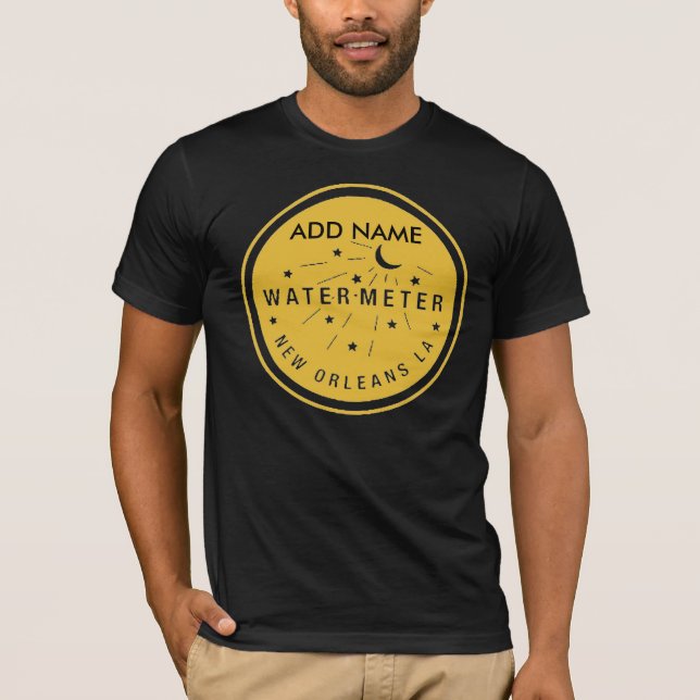 New Orleans Water Meter Cover Gold, ADD NAME T-Shirt (Front)