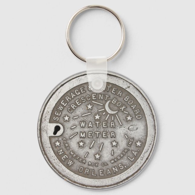 New Orleans Water Meter Cover Keychain (Back)