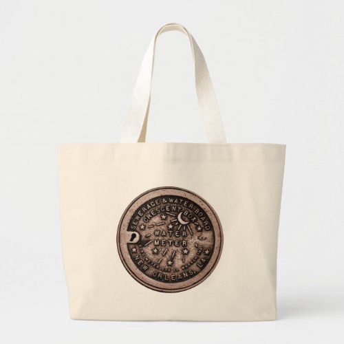New Orleans Water Meter Cover Large Tote Bag