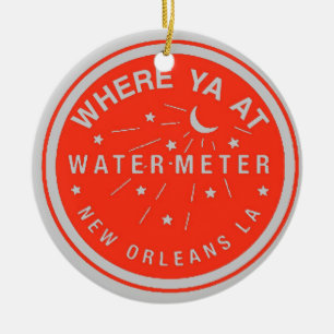 New Orleans Water Meter Cover Red Ceramic Ornament