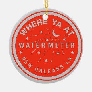 New Orleans Water Meter Cover Red Ceramic Ornament