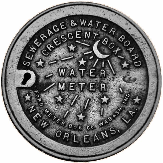 New Orleans Water Meter Cover Replica Statuette (Front)