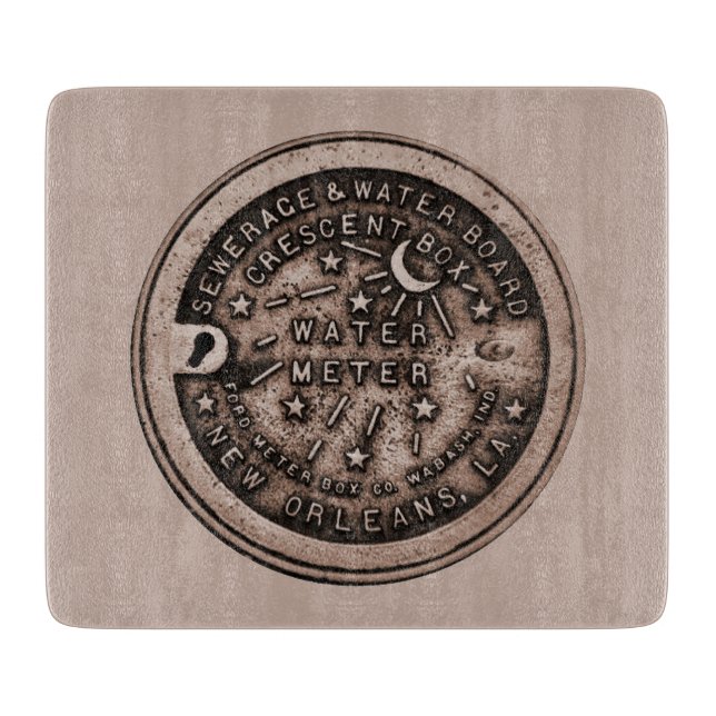 New Orleans Water Meter Lid Cutting Board (Front)