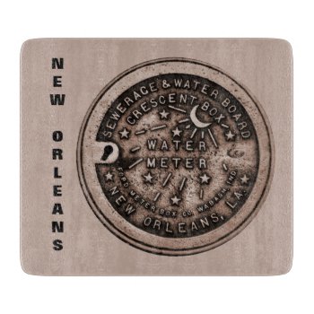 New Orleans Water Meter Lid Cutting Board by figstreetstudio at Zazzle