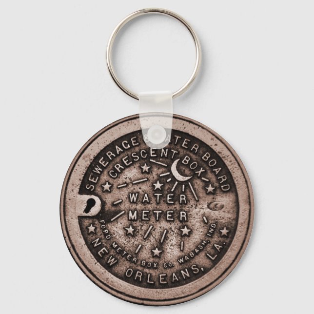 New Orleans Water Meter Lid Keychain (Front)