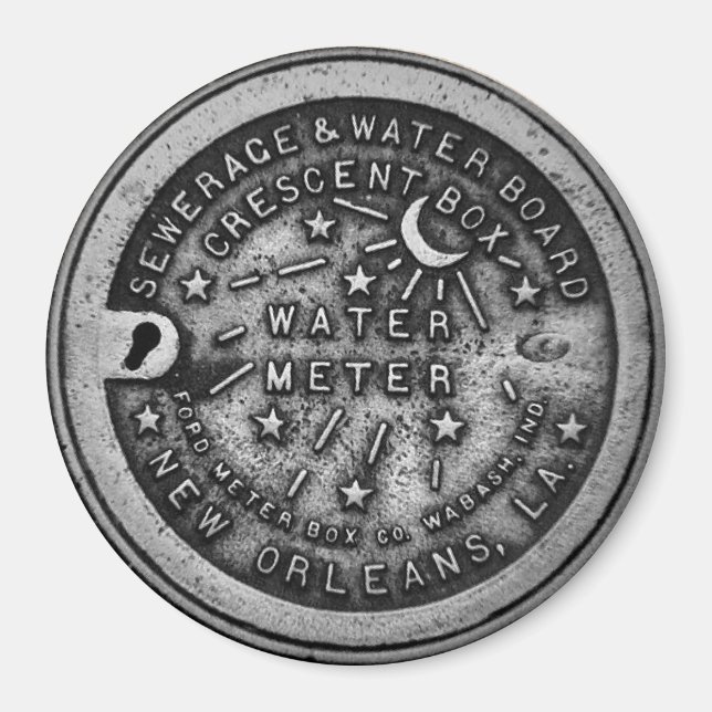 New Orleans Water Meter Lid Magnet (Front)
