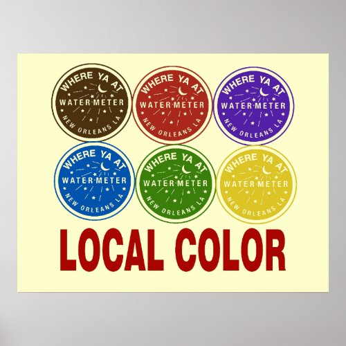 New Orleans Water Meter Local Colors Poster