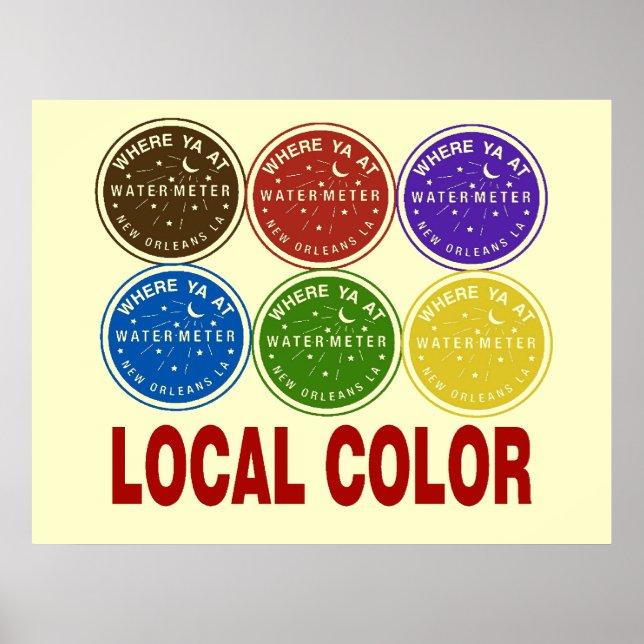 New Orleans Water Meter Local Colors Poster (Front)