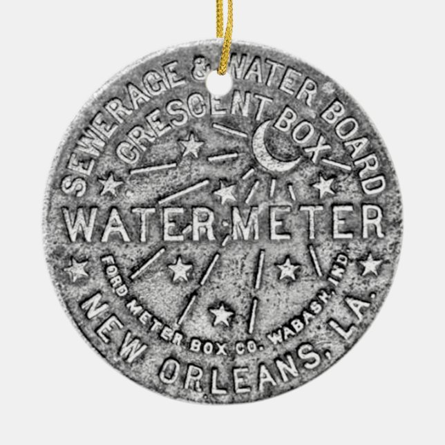 New Orleans Water Meter, New Orleans, New Orleans Ceramic Ornament (Front)