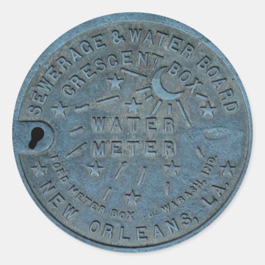 New Orleans Water Meter photo Classic Round Sticker | Zazzle.com