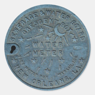 New Orleans Water Meter photo Classic Round Sticker
