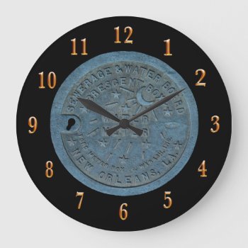 New Orleans Water Meter Photo Large Clock by Scotts_Barn at Zazzle