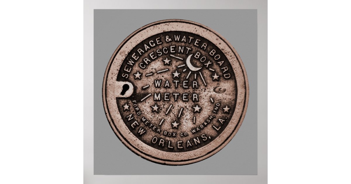 New Orleans Water Meter Wall Art | Zazzle
