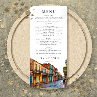New Orleans Watercolor Destination Wedding Menu