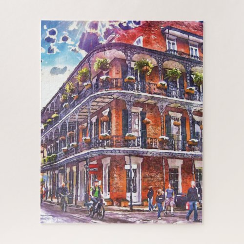 New Orleans Watercolor Iconic Architecture Jigsaw Puzzle