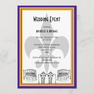 New Orleans Wedding Event Invite (purple)