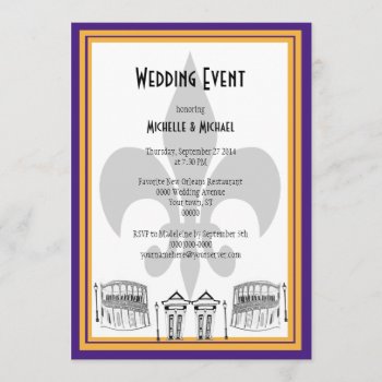 New Orleans Wedding Event Invite (purple) by EnchantedBayou at Zazzle