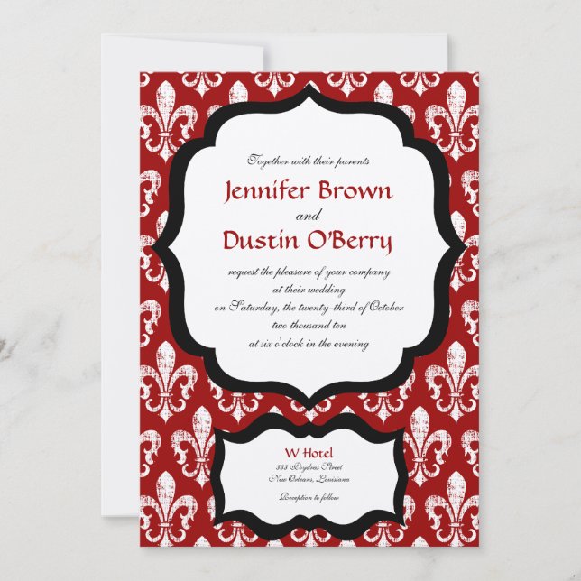 New Orleans Wedding Invitation (Front)