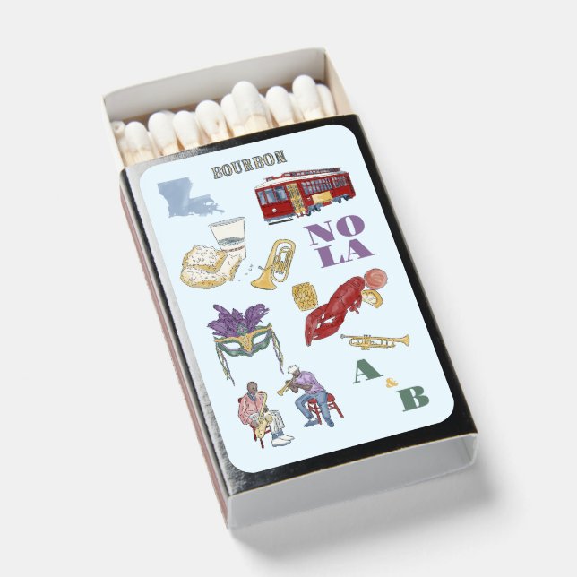 New Orleans Wedding  Matchboxes (Front Open)