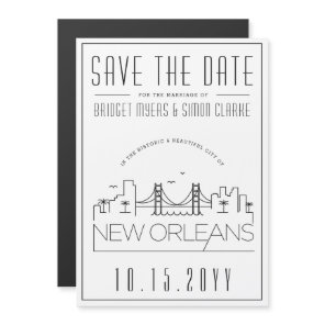 New Orleans Wedding | Stylized Save the Date Magnetic Invitation