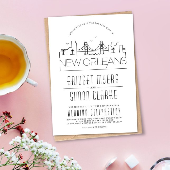New Orleans Wedding | Stylized Skyline Invitation (Creator Uploaded)