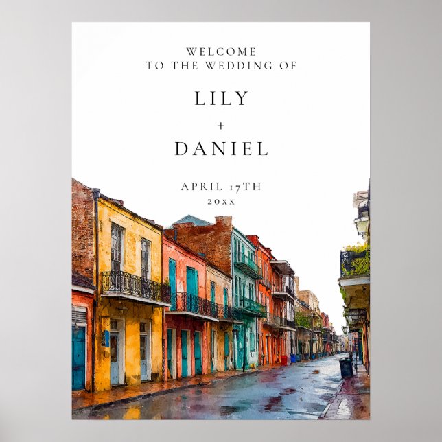 New Orleans Wedding Welcome Sign (Front)