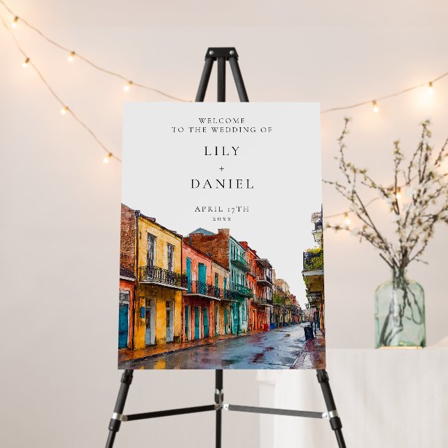 New Orleans Wedding Welcome Sign (In Situ (Stand))