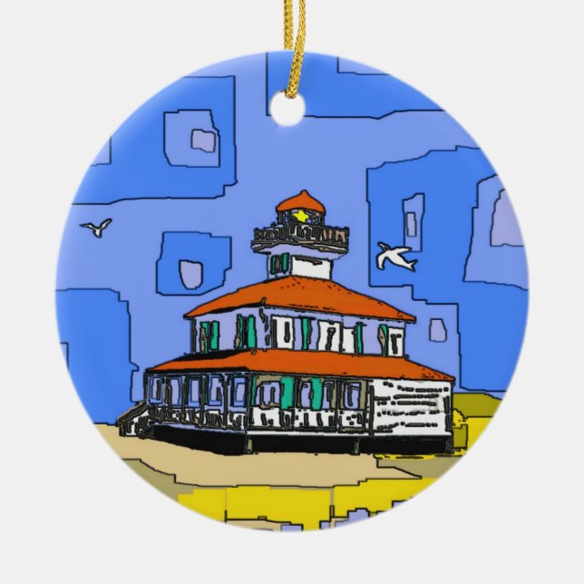 New Orleans West End Lighthouse Ceramic Ornament (Front)