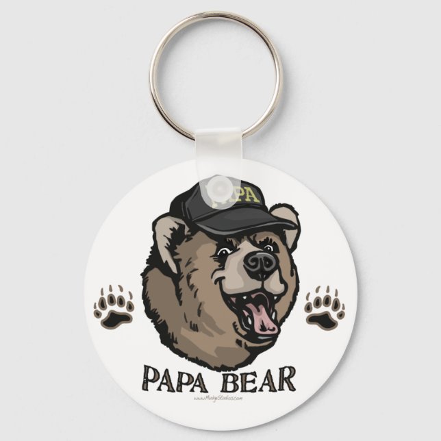 New Papa Bear Father's Day Gear Keychain (Front)