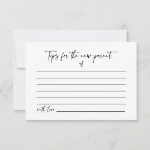 New Parent Tip Card Baby Shower Activity Game F201