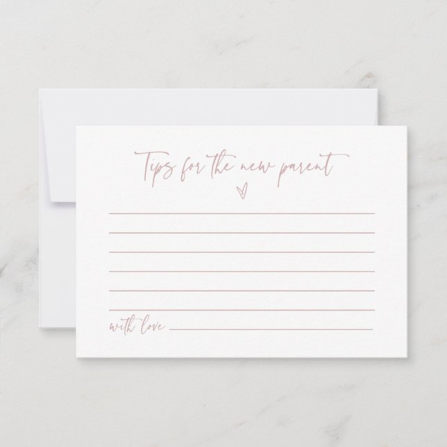 New Parent Tip Card Baby Shower Activity Game F201 (Front)