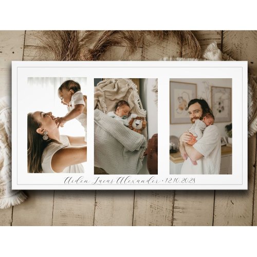 New Parents Baby 3 Photo Collage Personalized