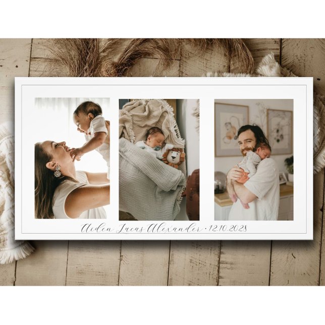 New Parents Baby 3 Photo Collage Personalized (Creator Uploaded)