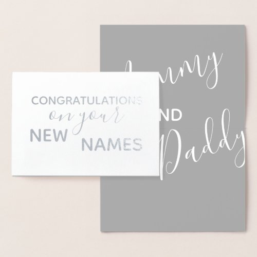 New Parents Congratulations Elegant Calligraphy Foil Card