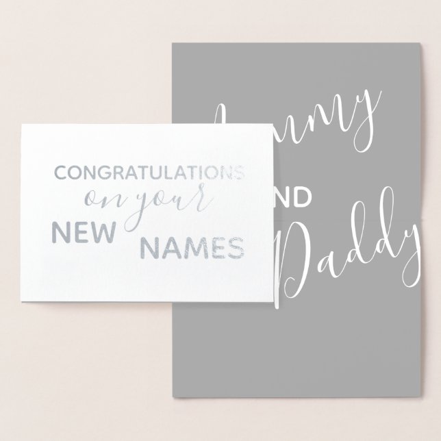 New Parents Congratulations Elegant Calligraphy Foil Card (Display)