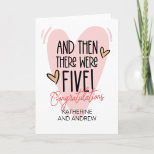New Parents Congratulations Then There Were Five Card