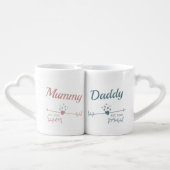 New Parents Daddy Mummy Personalized His and Hers Coffee Mug Set (Back Nesting)