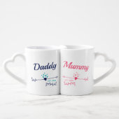 New Parents Daddy Mummy Personalized His and Hers Coffee Mug Set (Front Nesting)