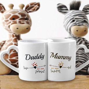 New Parents Daddy Mummy Personalized His and Hers Coffee Mug Set