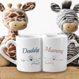 Mommy Daddy Matching Mugs, Minimalist Cute New Parent Gift, First Time  Parents Est Coffee Cups, Mothers Day Fathers Day, Mom Dad Baby Shower 
