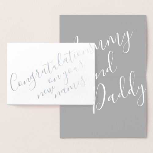 New Parents Elegant Calligraphy Congratulations Foil Card