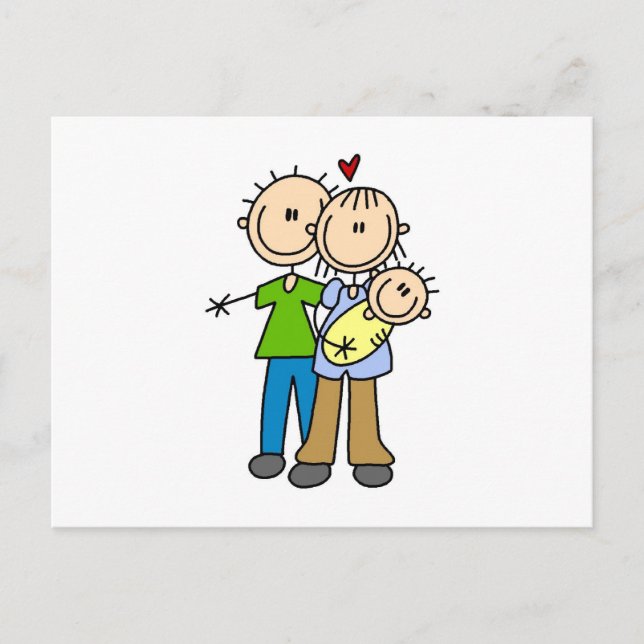 New Parents New Baby T-shirts and Gifts Announcement Postcard (Front)