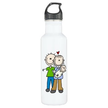 New Parents New Baby T-shirts And Stainless Steel Water Bottle by stick_figures at Zazzle